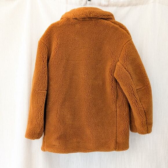 Weekday Felice Fleece Long Sleeve Full Zip Teddy Coat Jacket, size XS - Picture 2 of 7